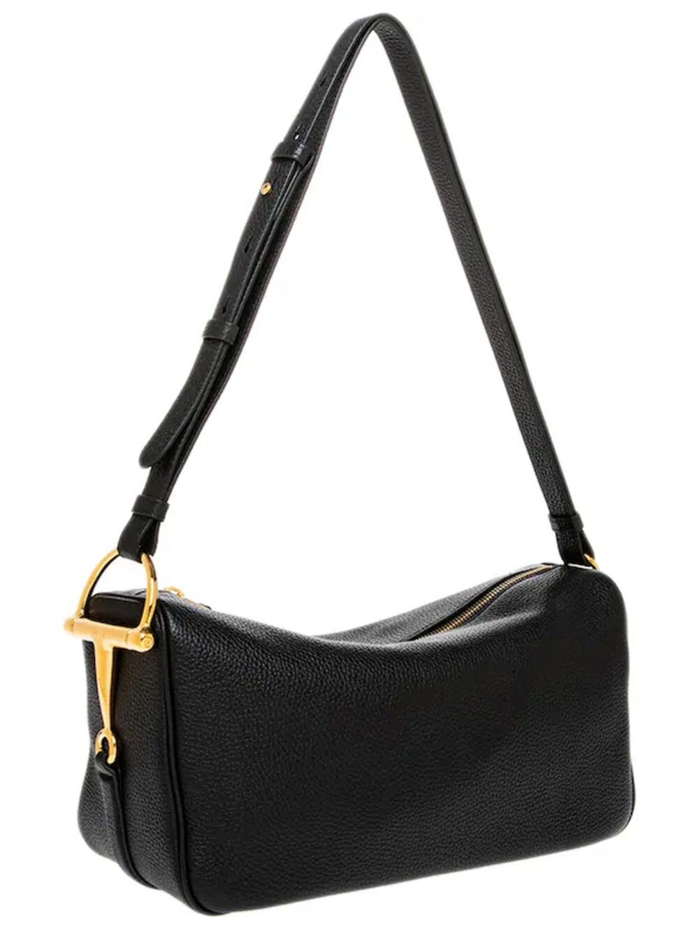 NEW GUCCI $2900 HALF HORSEBIT MEDIUM BLACK LEATHER SHOULDER BAG PURSE AUTHENTIC!